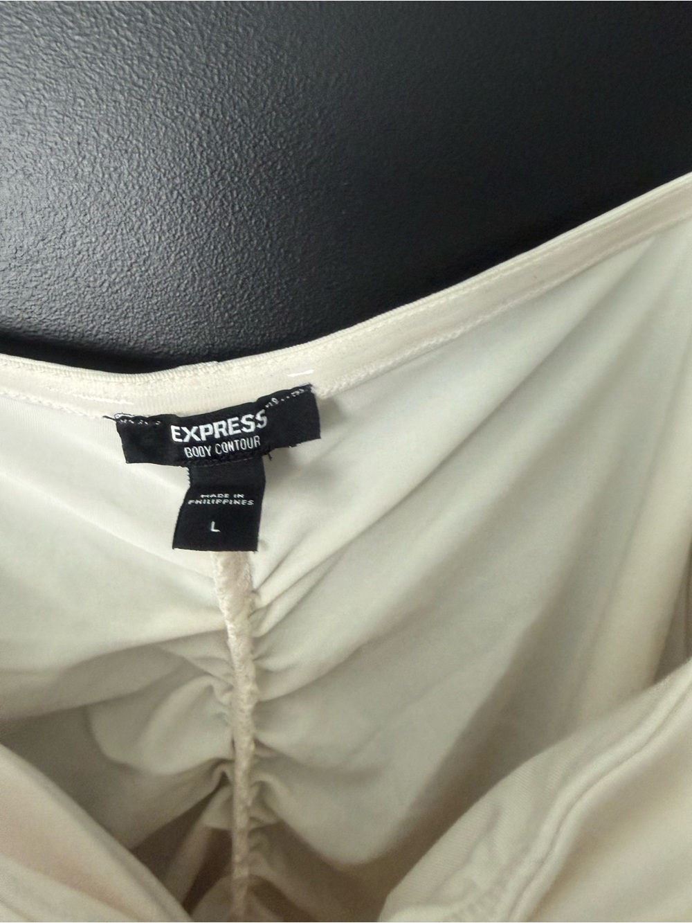 Express Cream Ruched Cami Bodysuit - Picture 3 of 3